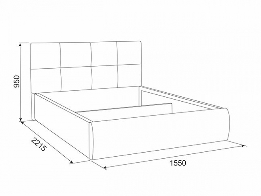 Эскиз кровати с размерами
